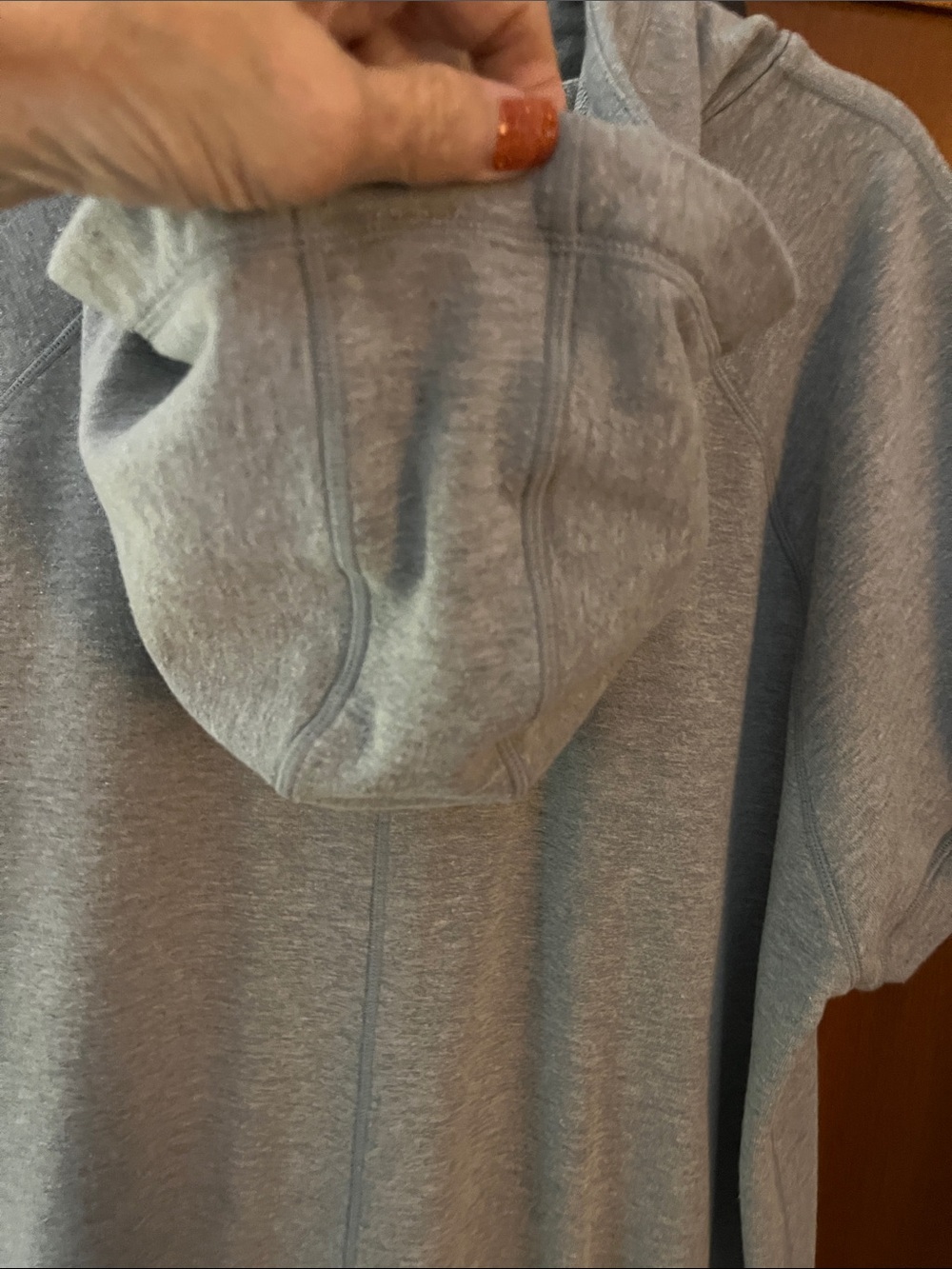 Unbranded Heather Grey French Terry Half-Zip Hooded Pullover Dress w/Pockets - Picture 10 of 13